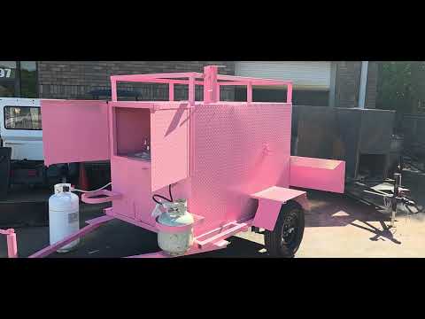 Start Your Own Sweet Corn Roaster Business Pink Corn Roaster Trailer for sale Custom Color option