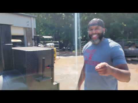 Atlanta Bbq Pitmaster talks catering business picking up Custom Bbq Smoker Trailer for sale rentals